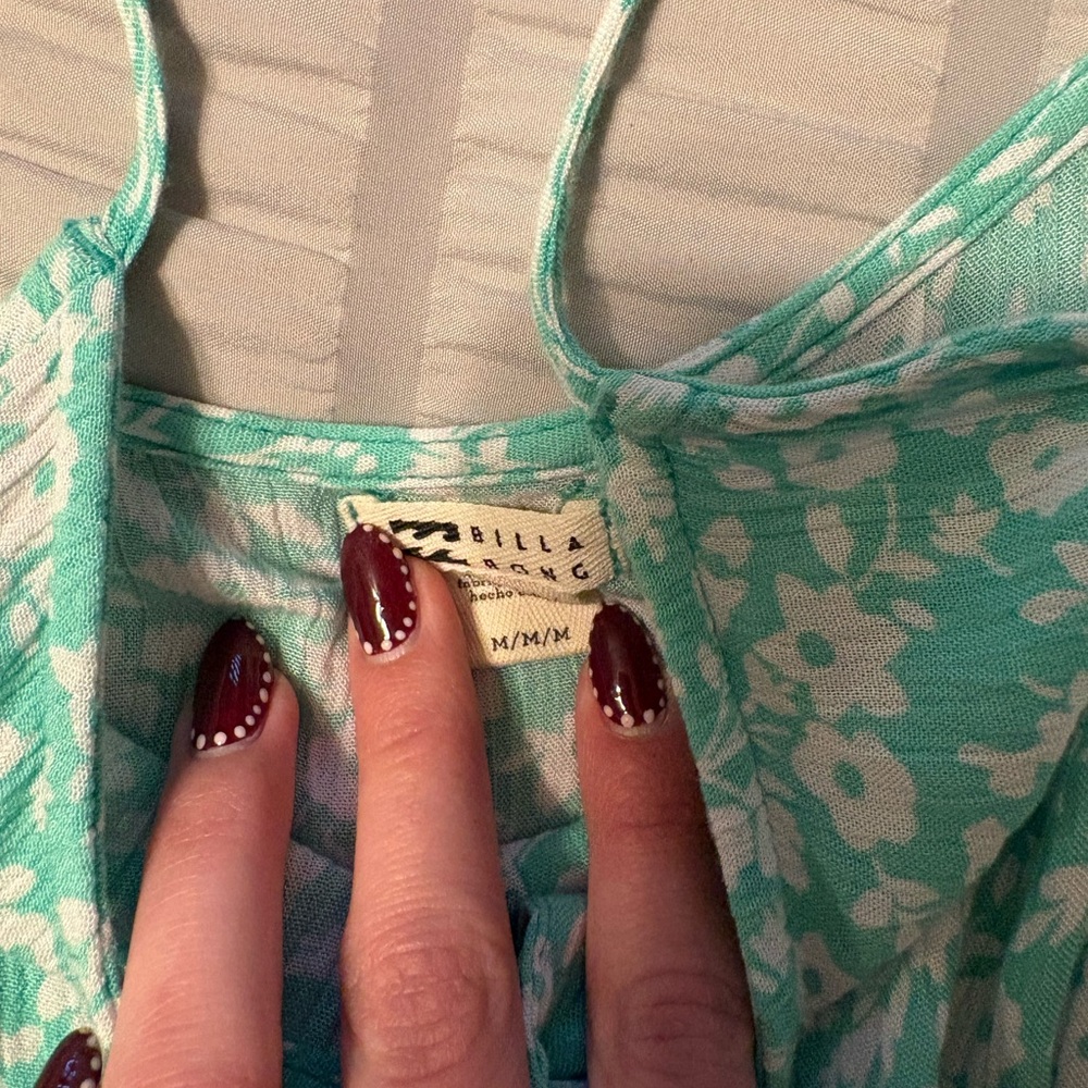 Billabong Green Floral Mini Dress - Picture 2 of 2